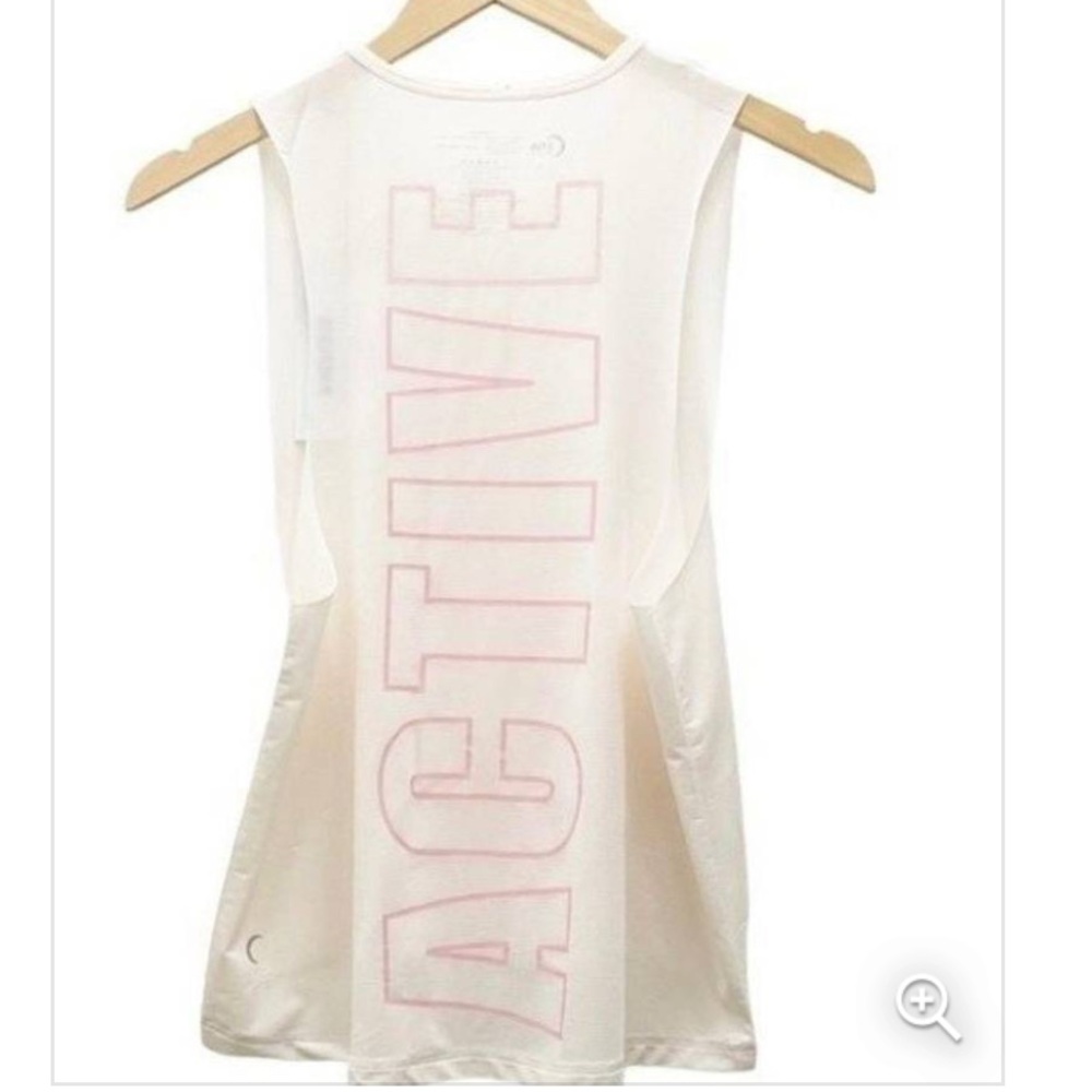 ZYIA Hot Pink & Ivory blush spell out tank size medium